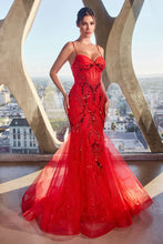 Load image into Gallery viewer, Accolade Prom Dress Sequin Accent Mermaid Gown 740352TIR-Red Cinderella Divine CM352 LaDivine CM352