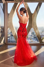 Load image into Gallery viewer, Accolade Prom Dress Sequin Accent Mermaid Gown 740352TIR-Red Cinderella Divine CM352 LaDivine CM352