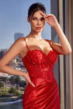 Load image into Gallery viewer, Adanna Prom Dress Fitted Lace Top Gown 740346ER-Red Cinderella Divine CD346 LaDivine CD346