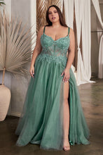Load image into Gallery viewer, Alex Prom Dress Lace &amp; Layered Tulle Gown Cinderella Divine C150  LaDivine C150 740150ER-DustyTeal