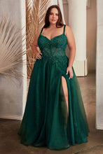 Load image into Gallery viewer, Alex Prom Dress Lace &amp; Layered Tulle Gown Cinderella Divine C150  LaDivine C150 740150ER-Emerald