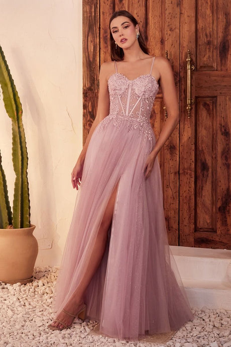 Alex Prom Dress Lace & Layered Tulle Gown Cinderella Divine C150  LaDivine C150 740150ER-Mauve