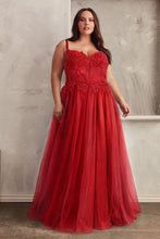 Load image into Gallery viewer, Alex Prom Dress Lace &amp; Layered Tulle Gown Cinderella Divine C150  LaDivine C150 740150ER-Red
