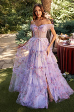 Load image into Gallery viewer, Amuse Prom Dress Floral Off the Shoulder Gown 7401286TKR-Lavender