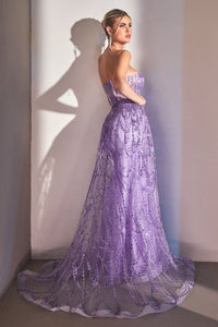 Andromeda Prom Dress Strapless with Overskirt Gown Cinderella Divine CB095 LaDivine CB095  750095TRR-Lavender