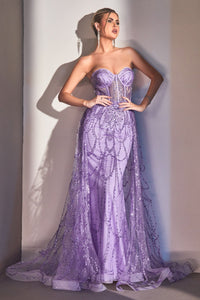 Andromeda Prom Dress Strapless with Overskirt Gown Cinderella Divine CB095 LaDivine CB095  750095TRR-Lavender