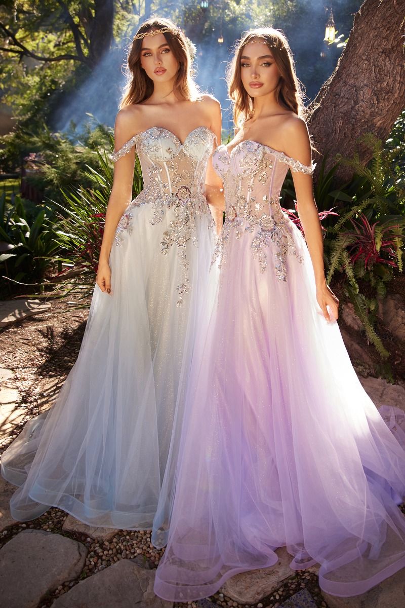 Aspirations Prom Dress Sheer Bodice Tulle Skirt Gown 6201258TWR-DustyLavender Andrea & Leo A1258  LaDivine A1258