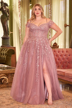 Load image into Gallery viewer, Betty Prom Dress Off the Shoulder A-line Lace Gown 740154TTR-DustyMauve Cinderella Divine C154 LaDivine C154