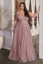Load image into Gallery viewer, Bliss Prom Dress Strapless Lace &amp; Tulle Gown 740148ER-DustyMauve Cinderella Divine C148  LaDivine C148