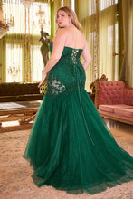 Load image into Gallery viewer, Cherish Prom Dress Lace &amp; Tulle Strapless Mermaid Gown 740482TKR-Emerald Cinderella Divine CDS482 LaDivine CDS482