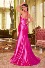 Load image into Gallery viewer, Coleman Prom Dress Rhinestone Detail Halter Gown 740492ER-HotPink Cinderella Divine CDS492  LaDivine CDS492