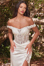Load image into Gallery viewer, Covet Satin Off Shoulder Prom Dress 740186TRR-White LaDivine CD0186 Cinderella Divine CD0186