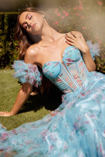 Load image into Gallery viewer, Desire Prom Dress Floral Printed Ball Gown 6201285TKR-Blue         Andrea &amp; Leo A1285  LaDivine A1285