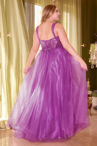 Eternity Prom Dress Tulle & Sequin Gown 740217ER-Amethyst LaDivine CD0217 Cinderella Divine CD0217