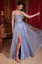Load image into Gallery viewer, Emotion Prom Dress Lace &amp; Tulle Gown 740234ER-SmokeyBlue     Cinderella Divine CD0234 LaDivine CD0234