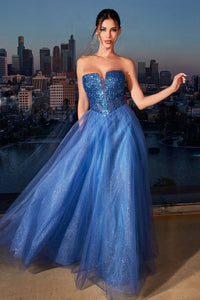 Eternity Prom Dress Tulle & Sequin Gown 740217ER-DeepBlue LaDivine CD0217 Cinderella Divine CD0217