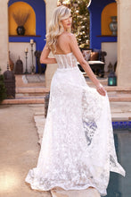 Load image into Gallery viewer, Eva Formal Gown Strapless Corset Bodice Tulle Skirt 74046TIR-White LaDivine CB046 Cinderella Divine CB046