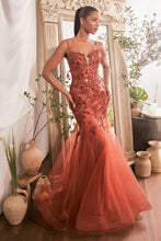 Load image into Gallery viewer, Forever Prom Dress Sequin Floral Print Mermaid Dress 740488TIR-Sienna LaDivine CDS488 Cinderella Divine CDS488
