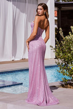 Load image into Gallery viewer, Gabriella Prom Dress Glitter Corset Gown 740342ER-Pink  Cinderella Divine CD342  LaDivine CD342