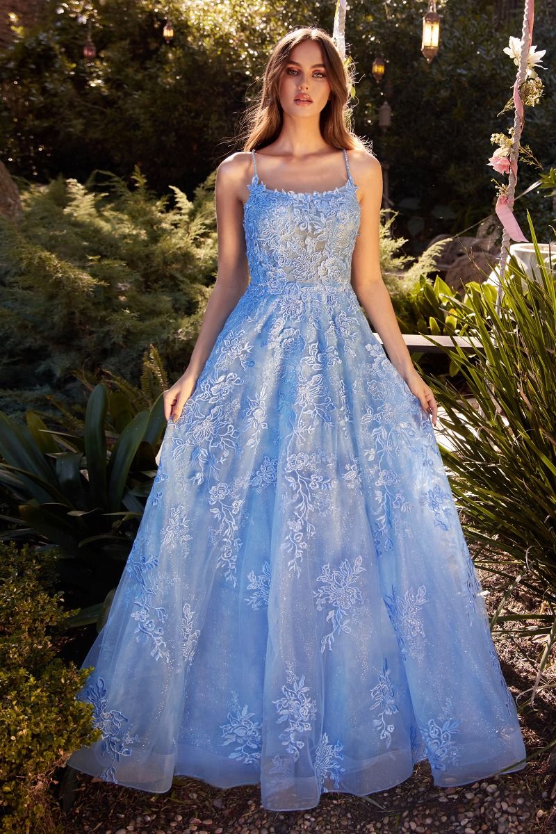 Hamill Prom Dress Lace Embellished Aline Gown 6201248TAK-Blue Andrea & Leo A1248  LaDivine A1248