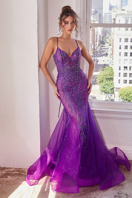 Heartbreaker Prom Dress Glitter Embellished Mermaid Gown 7402253TTR-NovaPurple