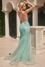 Load image into Gallery viewer, Heartbreaker Prom Dress Glitter Embellished Mermaid Gown 7402253TTR-Sage  LaDivine CC2253