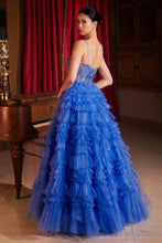 Load image into Gallery viewer, Idella Prom Dress Ruffles Layer Ball Gown 740152TKR-DeepBlue Cinderella Divine C152  LaDivine C152