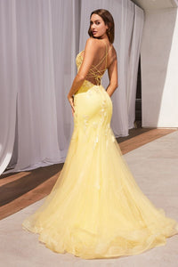 Infatuated Prom Dress Mermaid with Corset 740145THR-Yellow LaDivine D145 Cinderella Divine D145 Andrea & Leo D145