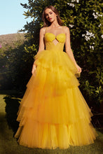 Load image into Gallery viewer, Laney Prom Dress Tiered Ruffle Ball Gown 6201238TXK-Marigold Andrea &amp; Leo A1238  LaDivine A1238