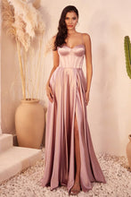 Load image into Gallery viewer, Layton Prom Dress A-line Satin Bustier Gown 740337WR-Mauve LaDivine CD337 Cinderella Divine CD337