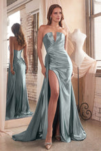 Load image into Gallery viewer, Madrigal Prom Dress Strapless Satin Gown LaDivine CDS441   Cinderella Divine CDS441  740441WA-DustyBlue