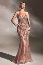 Load image into Gallery viewer, Margot Fitted Lace &amp; Beaded Mermaid Prom Formal Gown 740992THR-RoseGold  LaDivine CD992 Cinderella Divine CD992