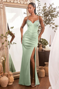 Maxwell Prom Dress Iridescent Fitted Gown 74021TTR-DustyMint  Cinderella Divine OC021 Ladivine OC021