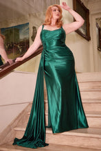 Load image into Gallery viewer, Melody Prom Dress Fitted Satin Gown 740496TRR-Emerald    Cinderella Divine CDS496  LaDivine CDS496