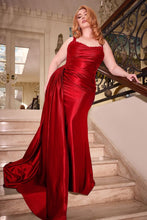 Load image into Gallery viewer, Melody Prom Dress Fitted Satin Gown 740496TRR-Red     Cinderella Divine CDS496  LaDivine CDS496