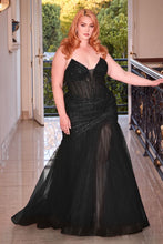 Load image into Gallery viewer, Perfection Prom Dress Strapless Sequin Mermaid Gown 740214TTK-Black LaDivine CD0214 Cinderella Divine CD0214