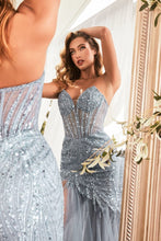 Load image into Gallery viewer, Perfection Prom Dress Strapless Sequin Mermaid Gown 740214TTK-SmokeyBlue LaDivine CD0214  Cinderella Divine CD0214