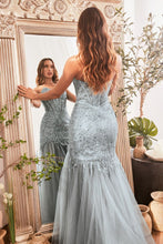 Load image into Gallery viewer, Perfection Prom Dress Strapless Sequin Mermaid Gown 740214TTK-SmokeyBlue LaDivine CD0214  Cinderella Divine CD0214
