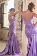 Load image into Gallery viewer, Pronovia Prom Dress Glitter &amp; Lace Mermaid Gown 740470TNR-Lavender  Cinderella Divine CDS470  LaDivine CDS470