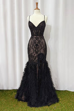Load image into Gallery viewer, Romance Formal Dress Fitted Beaded Mermaid Gown 6201299TWR-BlackNude  Andrea &amp; Leo A1299  LaDivine A1299