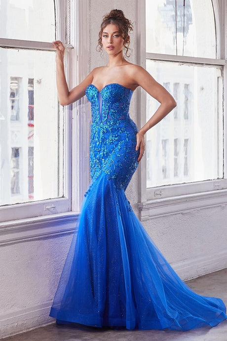 Raquel Prom Dress Strapless Mermaid  740139TIK-Royal   LaDivine CB139 Cinderella Divine  CB139