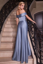 Load image into Gallery viewer, Ravish Prom Dress Satin Off the Shoulder A-line Gown 740325AK-ParisBlue LaDivine CD325  Cinderella Divine CD325