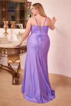 Load image into Gallery viewer, Rebound Prom Dress Glitter Fitted Crystal Detailed Gown 740307XR-Lilac Cinderella Divine CD307