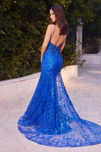 Load image into Gallery viewer, Serene Prom Dress Lace Embellished Mermaid Gown 7401252TWX-Royal Andrea &amp; Leo A1252 LaDivine A1252