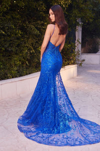 Serene Prom Dress Lace Embellished Mermaid Gown 7401252TWX-Royal Andrea & Leo A1252 LaDivine A1252
