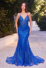 Load image into Gallery viewer, Serene Prom Dress Lace Embellished Mermaid Gown 7401252TWX-Royal Andrea &amp; Leo A1252 LaDivine A1252