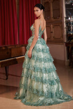 Load image into Gallery viewer, Shimmer Prom Dress Layered Sequin Gown 6201108TKR-Sage Andrea &amp; Leo KV1108