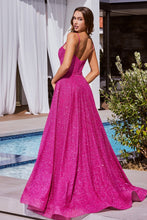 Load image into Gallery viewer, Starlight Prom Dress Glitter Ballgown 740483ER-Fuschia Cinderella Divine CDS483
