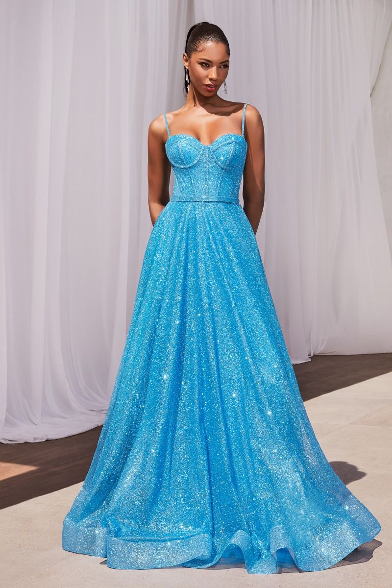 Starlight Prom Dress Glitter Ballgown 740483ER-Ocean Cinderella Divine CDS483