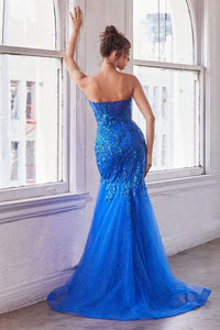 Raquel Prom Dress Strapless Mermaid  740139TIK-Royal   LaDivine CB139 Cinderella Divine  CB139